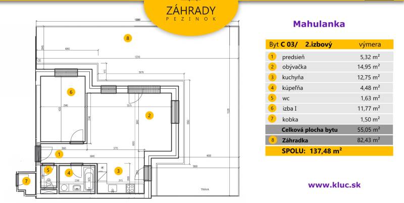 Mieten 2-Zimmer-Wohnung, 2-Zimmer-Wohnung, Mahulanka, Pezinok, Slowake