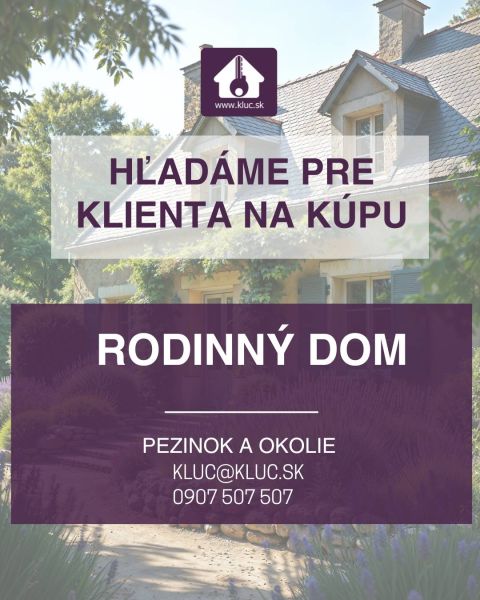 Suche Einfamilienhaus, Einfamilienhaus, Pezinok, Slowakei